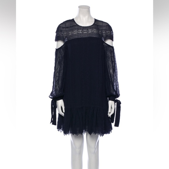 NWT Jonathan Simkhai Silk Cold Shoulder Mini Dress SZ 4 - Picture 1 of 9